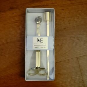 Modern Expressions Candle care kit tools wick trimmer & snuffer gold metal New